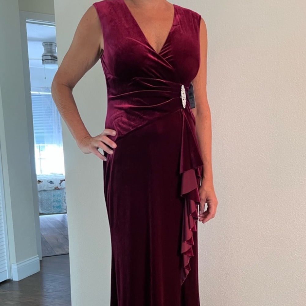 Brushed Velvet Size 6 Cranberry Dress